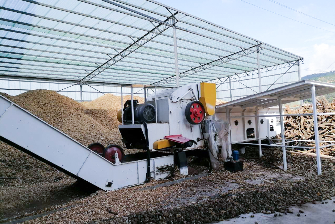 Broyeur de bois à biomasse XPJ1250/XPJ1400 avec convoyeur à chaîne ou à bande